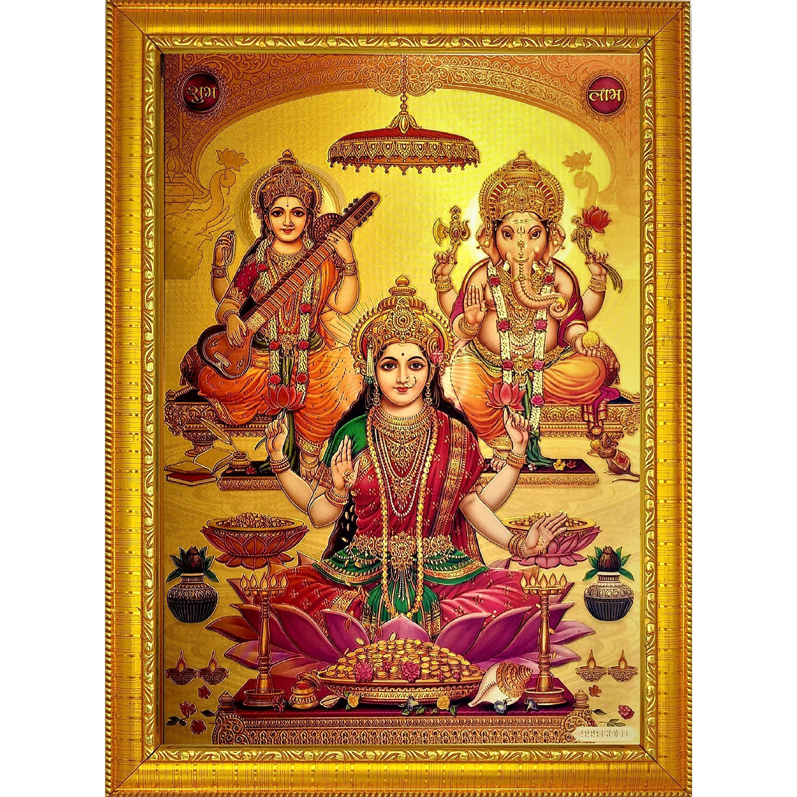 ADA Handicraft Aluminum Plated Wood Photo Frame (35 x 25 x 1 cm, Multicolour)
