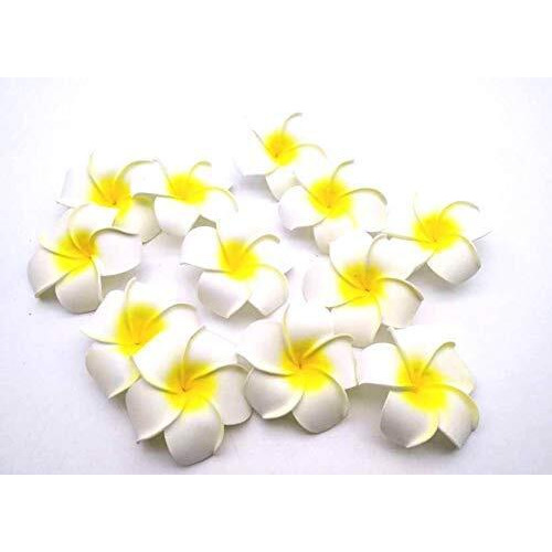 SATYAM KRAFT 48 Pcs Artificial Big Fake Foam Hawaii Beach Water floating Flowers for Decoration, Pooja Thali, Festival & Events, Home, Table, Badroom, Pooja room, DIY Craft (White, 6 cm)(Foam)