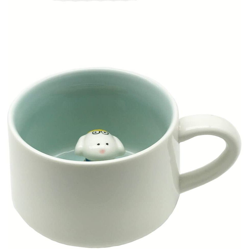 NOSCOMP 3D Animal Cup Coffee Mug Comes With A Cute Inside Creative Morning Mug Animal Cup For Hot&Cold Tea Milk Coffee Perfect For Kids Decorations Best Office Cup (Sheep) (Ceramic),400 ML