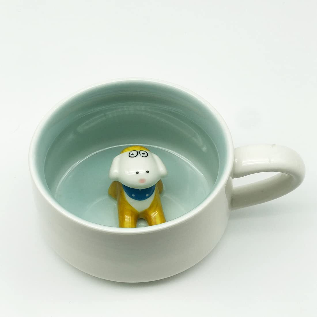 NOSCOMP 3D Animal Cup Coffee Mug Comes With A Cute Inside Creative Morning Mug Animal Cup For Hot&Cold Tea Milk Coffee Perfect For Kids Decorations Best Office Cup (Sheep) (Ceramic),400 ML