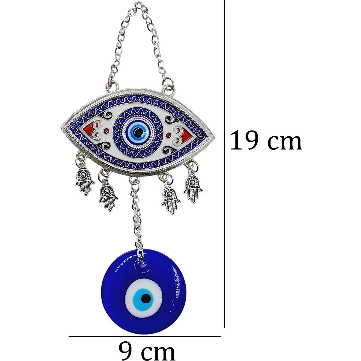 ARTISKRITI Evil Eye Hanging for Home Entrance Door Decoration, Nazar Battu for Home Protection, Good Luck Charm and Prosperity, Big Size (Meenakari Eye White)