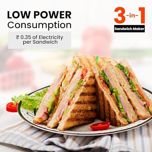 iBELL SM1301 3-in-1 Sandwich Maker, Big Size, 750 Watt, with Detachable Plates for Toast/Waffle/Grill (24 x 24 x 10 cm)