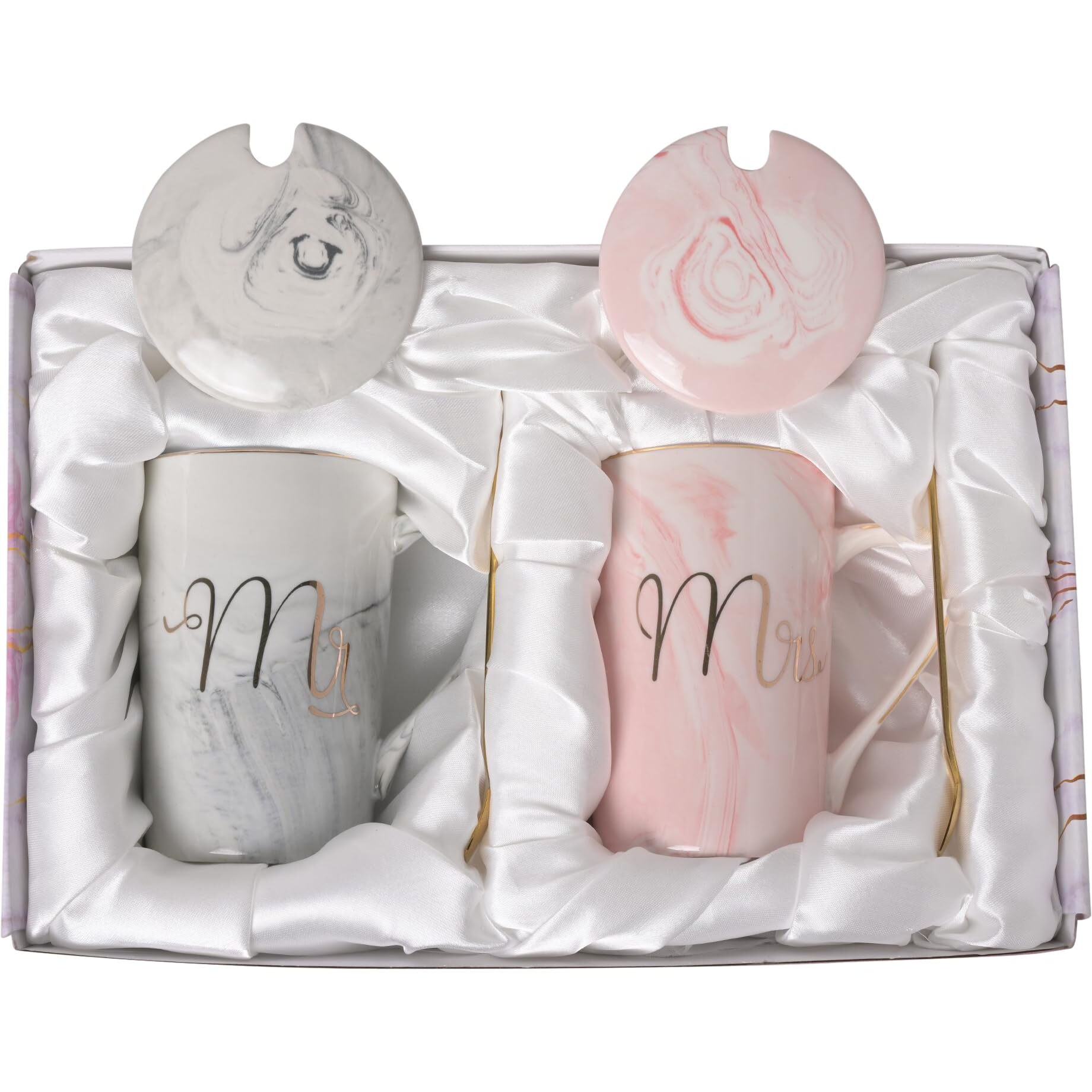 Nyrwana Coffee Mug, Anniversary Gift for Couple Special, Wedding Gift for Couples, Marriage Gifts for Couples, Couple Gifts, Anniversary Gift, Spoon, Lid and Coasters with Gift Box (400ml - Ceramic)