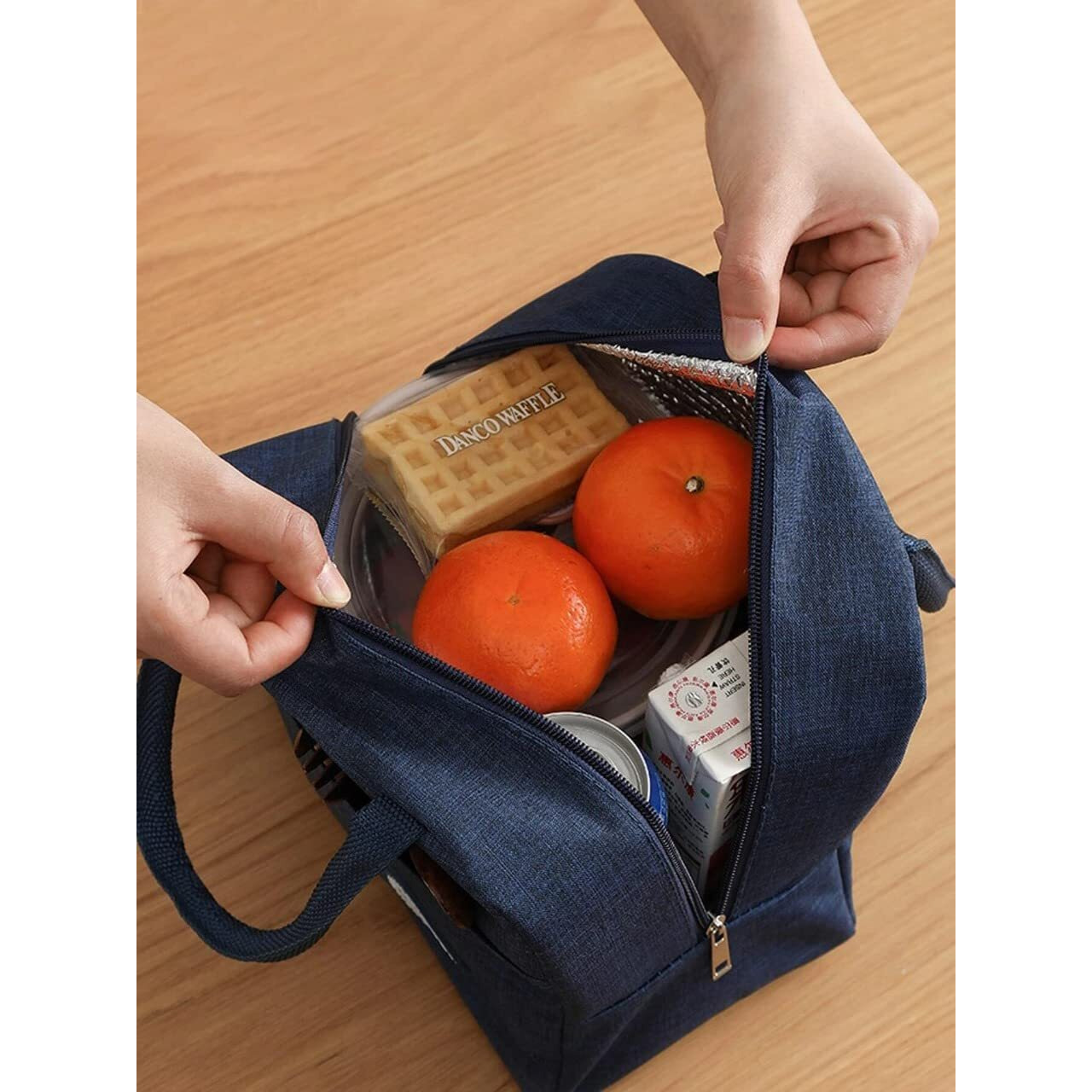 SVH Insulated Travel Lunch/Tiffin/Storage Bag for Office, College & School (Blue) (Cotton)
