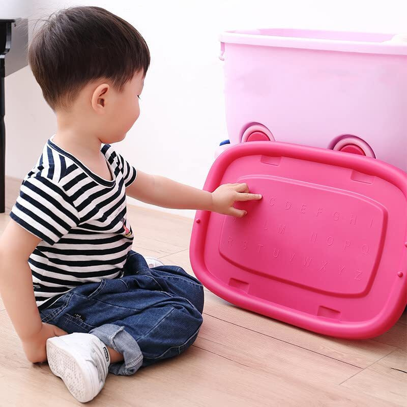 PARASNATH Rolling Storage Container Box (BluePink Colour)- 25 Litre Large With Wheels Size (50X33X26 cm) Launch Offer Actual Price 1499, Polypropylene, Plastic, Rectangular