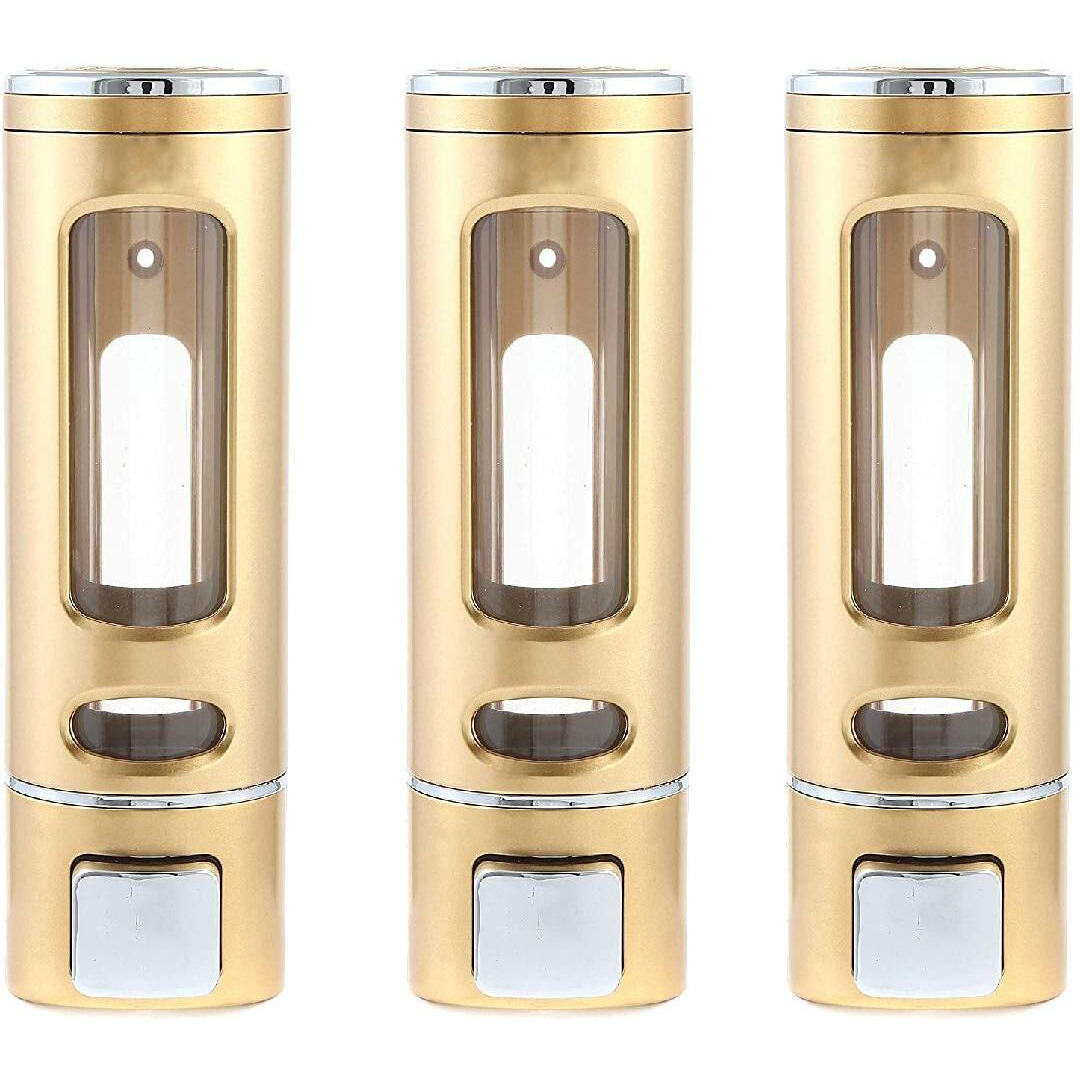 Bath Guru 400Ml Capsule Gold Soap Dispenser Sanitizer Gel Shampoo Dispenser Pack of 3
