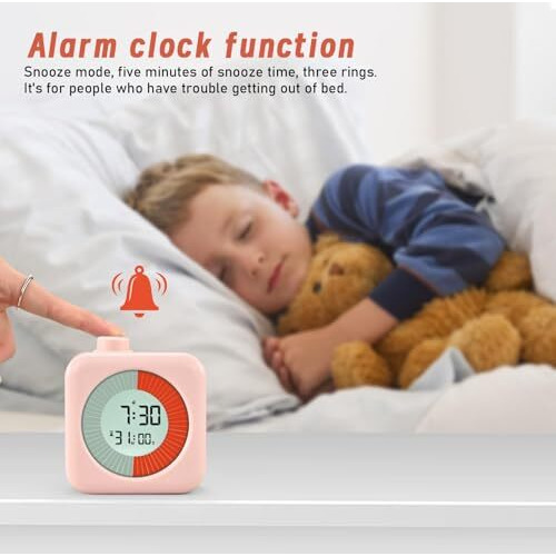 EooCoo Visual Timer Digital, 60-Minute 3-in-1 Countdown Timer for Kids and Adults, LCD Screen Pomodoro Time Management Education Tool for Kitchen, School, Office - Pink