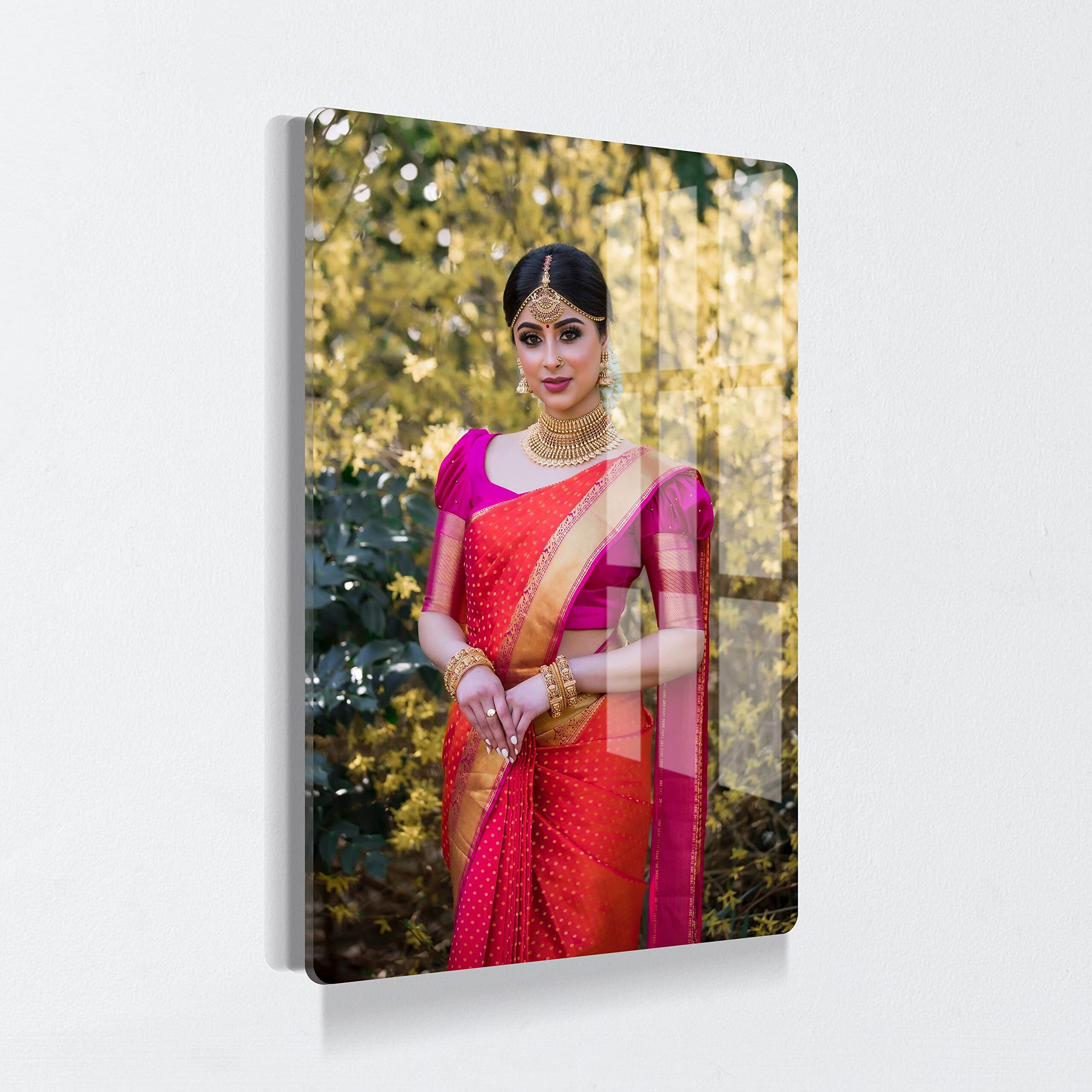 Upaharam Customised/Personalized Clear Acrylic Wall Mount Frameless Rectangular Picture Photo/Poster Frame For Anniversary, Birthday, Special Moment (12 X 8 X 0.19)