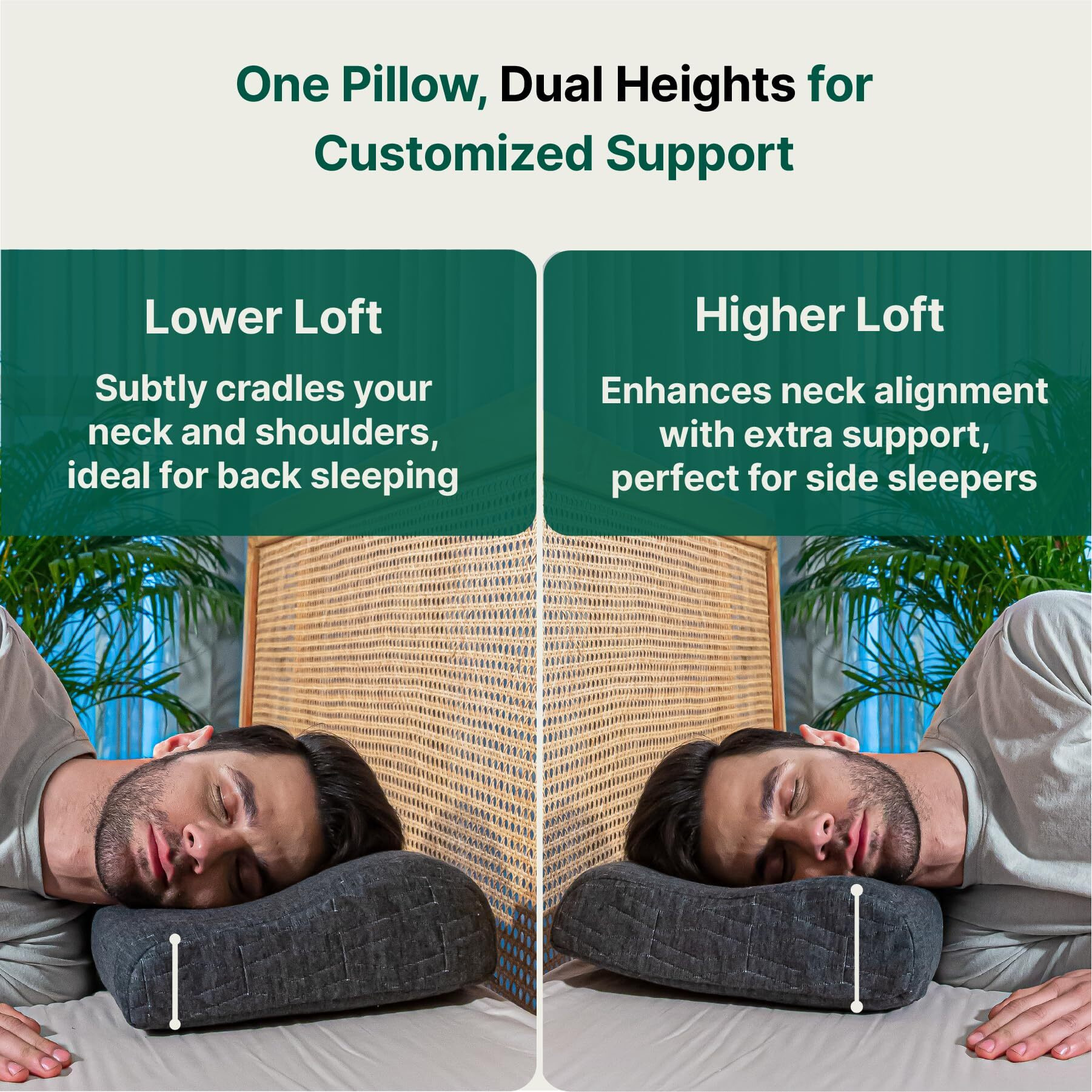 The White Willow Set of 4 Cervical Orthopedic Memory Foam Cooling Gel Extra Small Contour Neck Support Sleeping Bed Pillow with Removable Zip Cover (24 L x 16.5 W x 4.5 H) -Grey