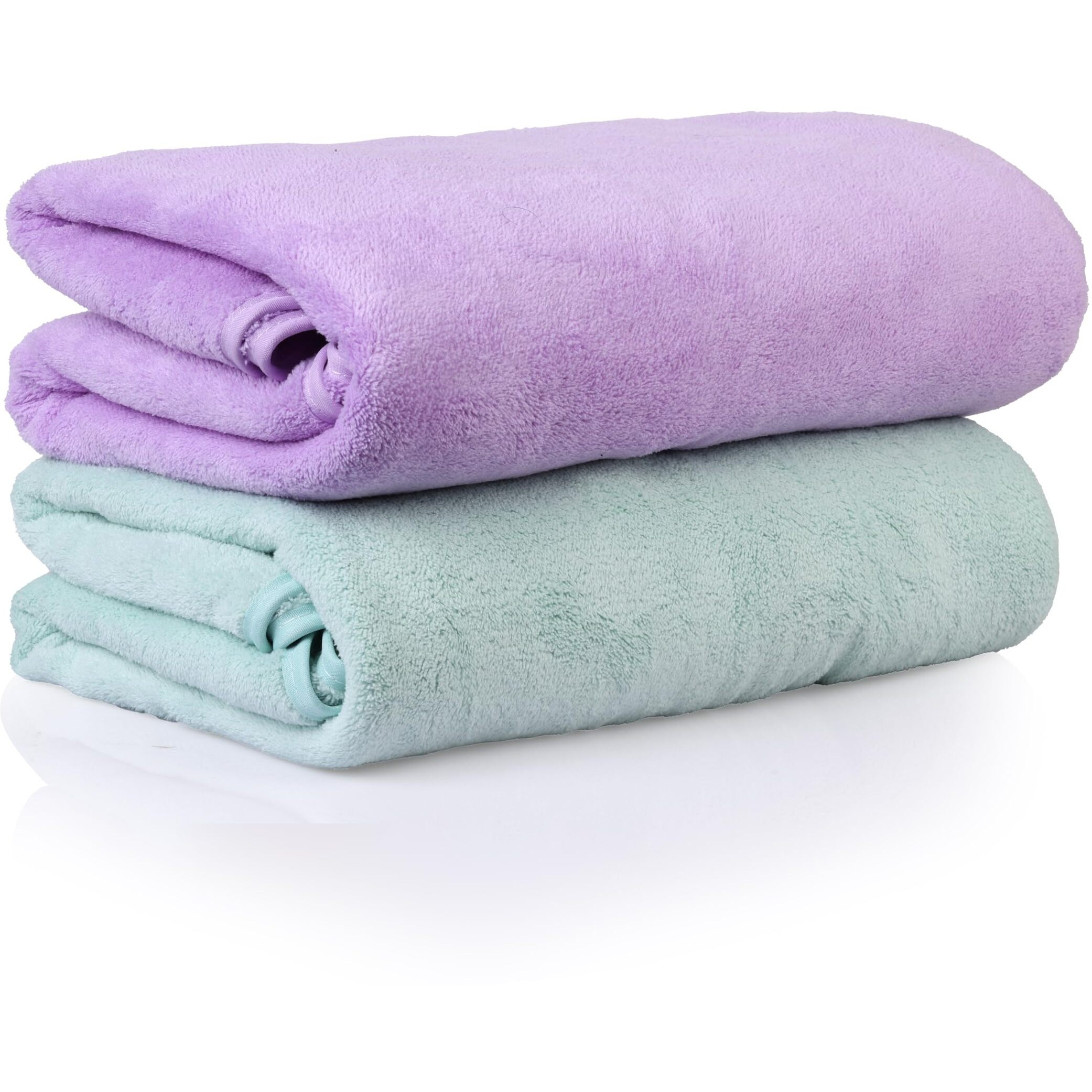 Glivary Microfiber Towels for Bath-Soft Towel with Hook Quick Dry Super Absorbent-Bath Towel for Men and Women(70 x 140 cm) (Green/Purple)