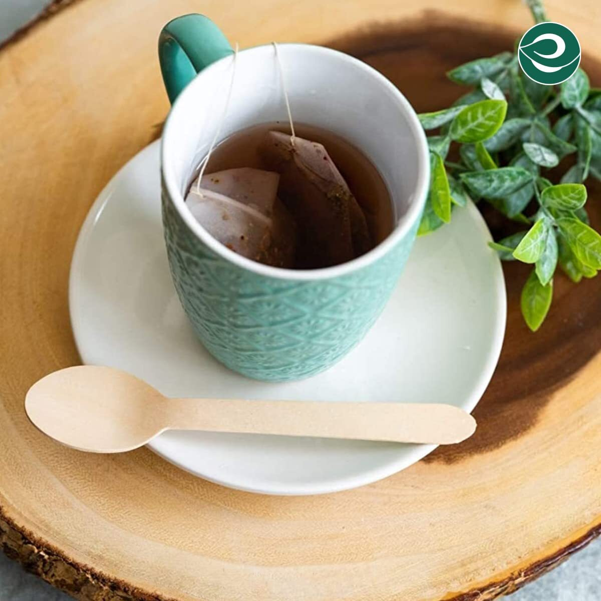 ECO SOUL [160mm, 50 Pack] Disposable Spoons | Wooden Dining Flatware | Ideal for Kids Birthday, Wedding & Party