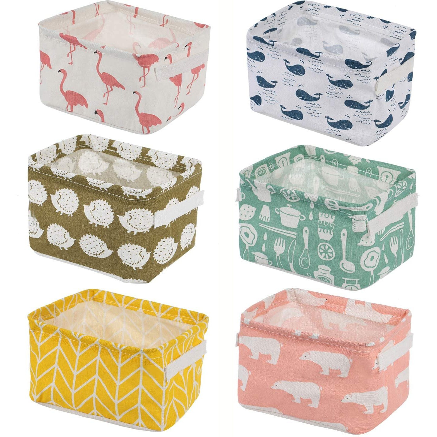PALAK (Pack of 1) Foldable Multipurpose Storage Box Small Canvas Fabric Organizer Baskets for Organizing, Storage Box with Handles Boxes for Wardrobe (Multi) polyethylene, Rectangular (Pack of 1)