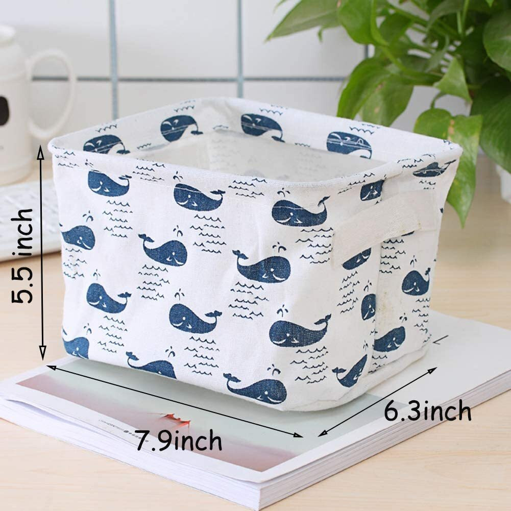 PALAK (Pack of 1) Foldable Multipurpose Storage Box Small Canvas Fabric Organizer Baskets for Organizing, Storage Box with Handles Boxes for Wardrobe (Multi) polyethylene, Rectangular (Pack of 1)