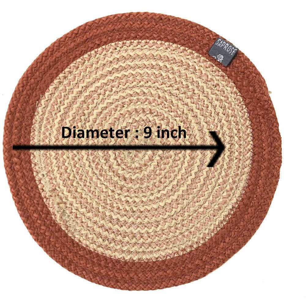 ST SAPROSE  Polypropylene Round Trivet (3 PCS Set, Size 23 cm) Pot MAT, Side Table Mat, Machine Washable Small Place Mat for Casserole for Dining Table (9 Dia, Tan)