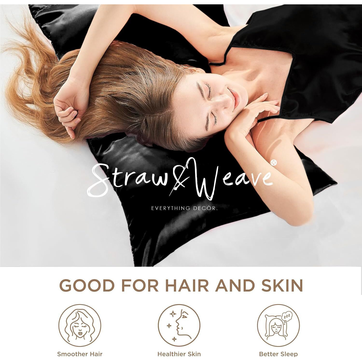 Wooden Comb & Satin Hair Accessories for Women | 3 Months Warranty | with 2 Pillow Cover, 3 Scrunchies & 1 Kachi Neem Comb | Satin Silk Pillow Covers for Hair and Skin
