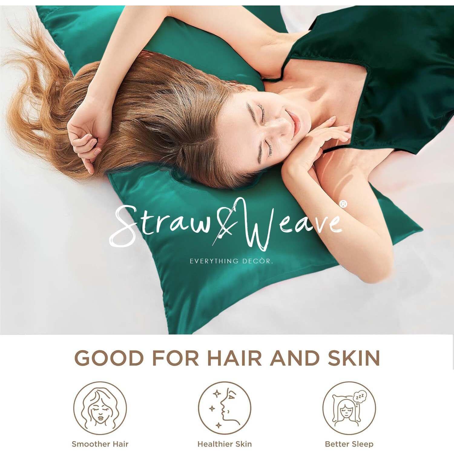 Wooden Comb & Satin Hair Accessories for Women | 3 Months Warranty | with 2 Pillow Cover, 3 Scrunchies & 1 Kachi Neem Comb | Satin Silk Pillow Covers for Hair and Skin