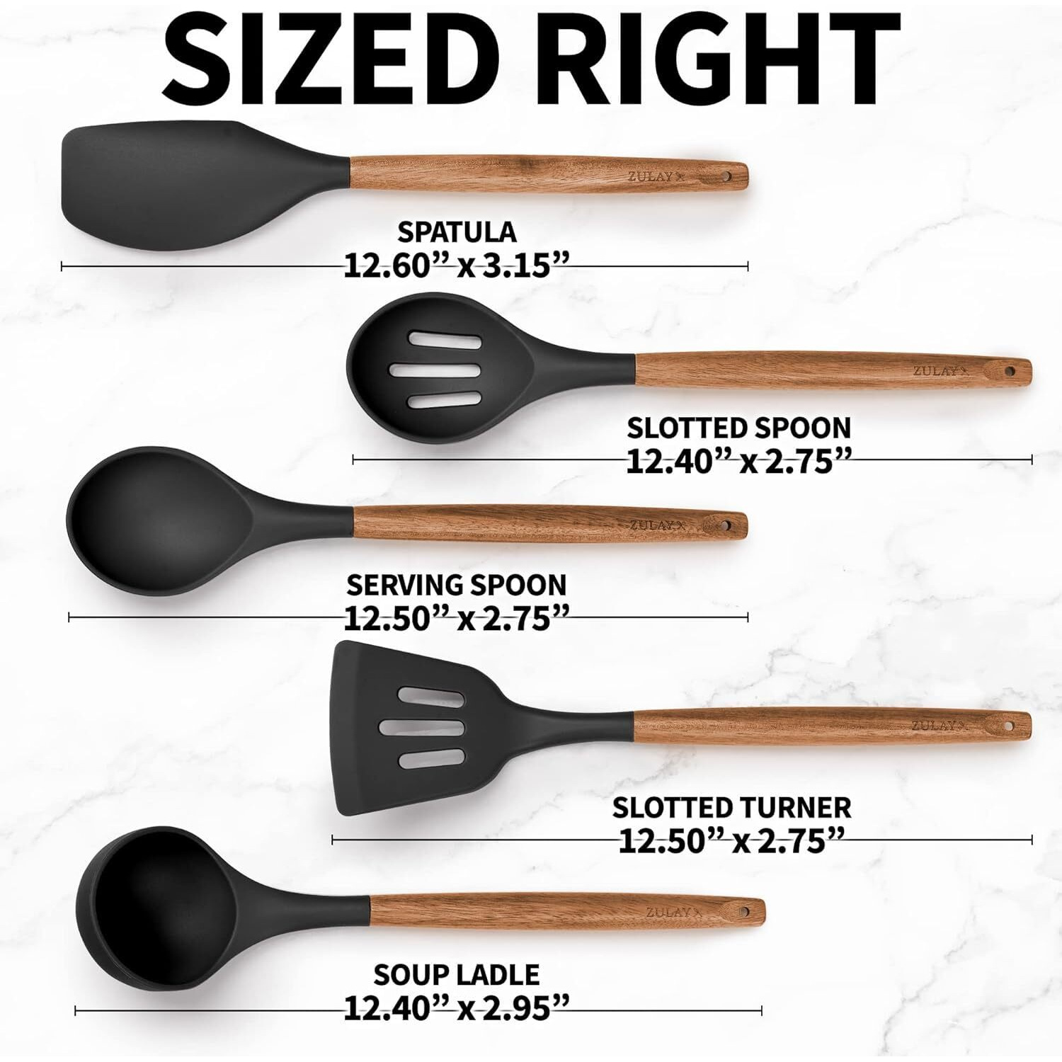 5 Piece Silicone spatulas Wooden Handle Non-Stick Silicone Spatula,BPA Free Non Toxic Wooden Handle Spatula Set Used for Bake & Cooking (Black, 5)