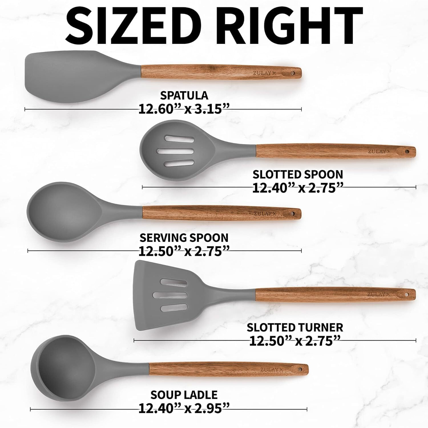 5 Piece Silicone spatulas Wooden Handle Non-Stick Silicone Spatula,BPA Free Non Toxic Wooden Handle Spatula Set Used for Bake & Cooking (Grey, 5)