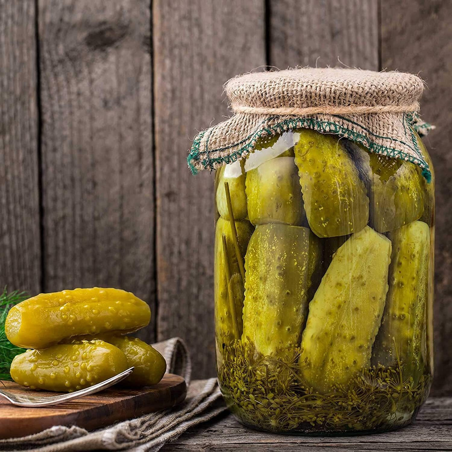 Yera Glass Round Pickle Clear Jars & Containers||for Kitchen Pantry,Snacks, Masala, Honey, Pickles,Cookies,Dry Fruits,and Coffee Beans Storage with Plastic Red Lid (Pickle jar) (2000ml, Set Of 1)