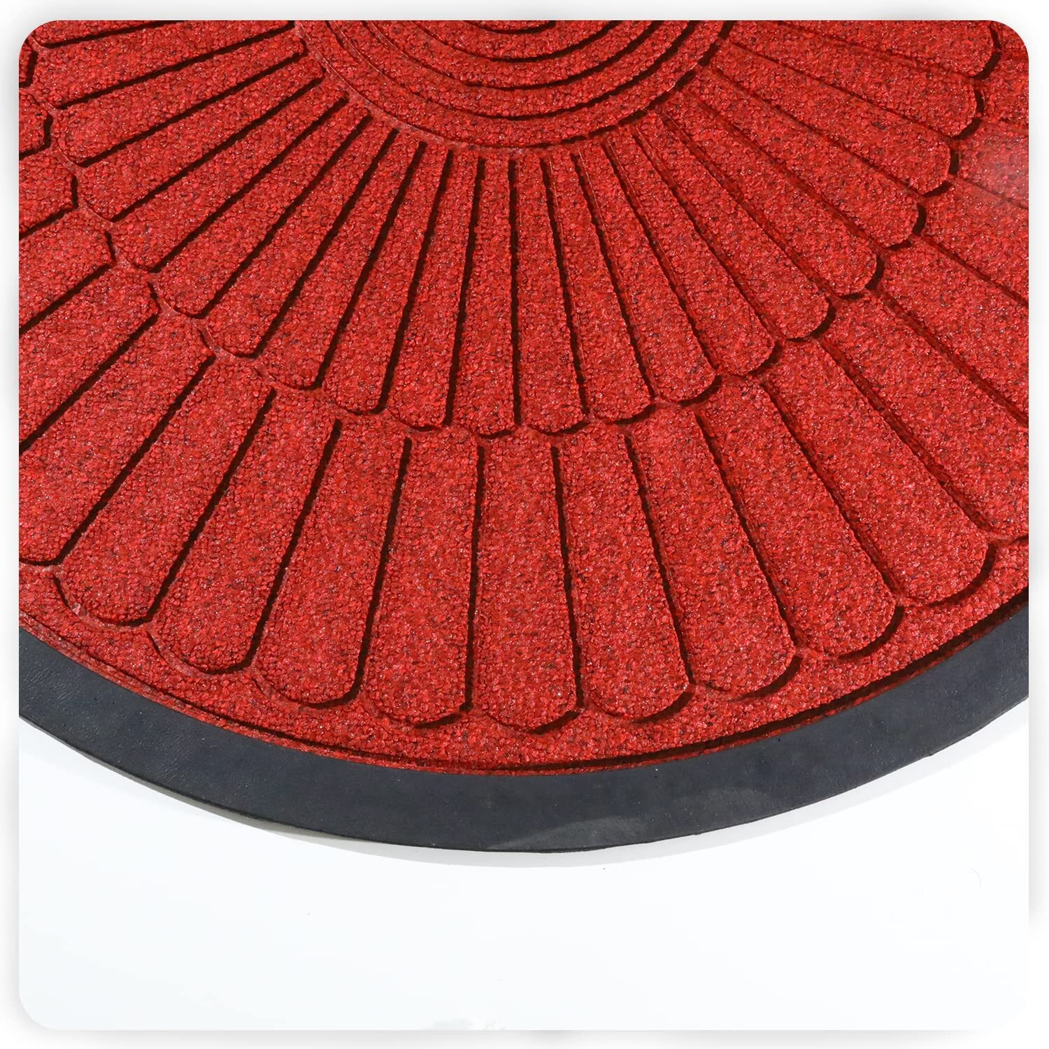 HOKIPO Large 45X75 PP Entry Mat foot mat Half Circle Design anti slip floor mat for entrance, Main door mat, Red (IN523)