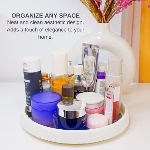 Housewarming Lazy Susan Organiser, Kitchen Counter Top Organizer, Rotating Tray for Spice Rack, 360 Rotating Organizer, Ideal Lazy Susan for Dining Table - 29.5CM