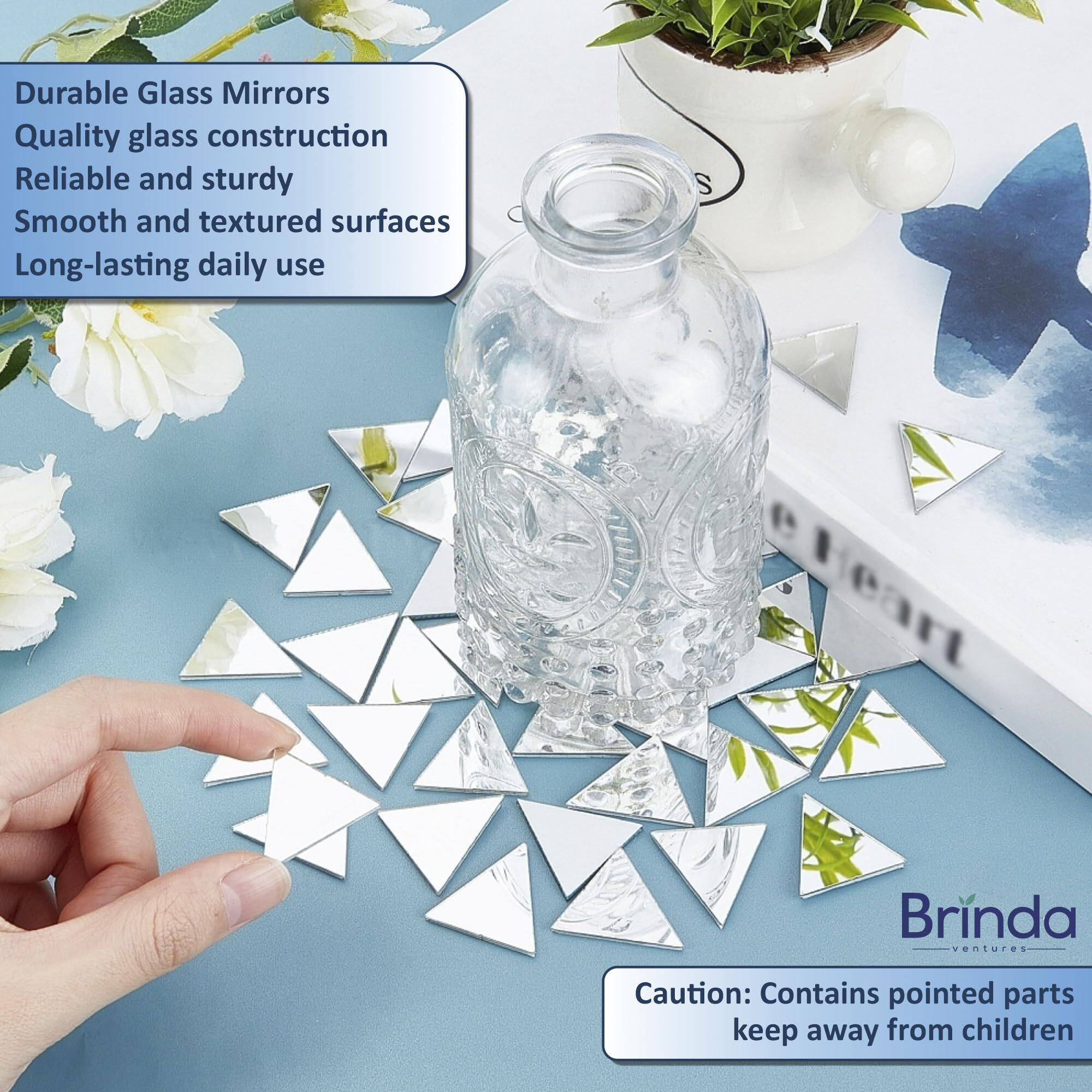 Brinda ventures Mirrors Shapes for Crafts | Perfect for Lippan, Fabric, Mandala Art, Jewelry Making | 110 Medium and 210 Small Shapes Mirrors, Total 320 (Round Shape)