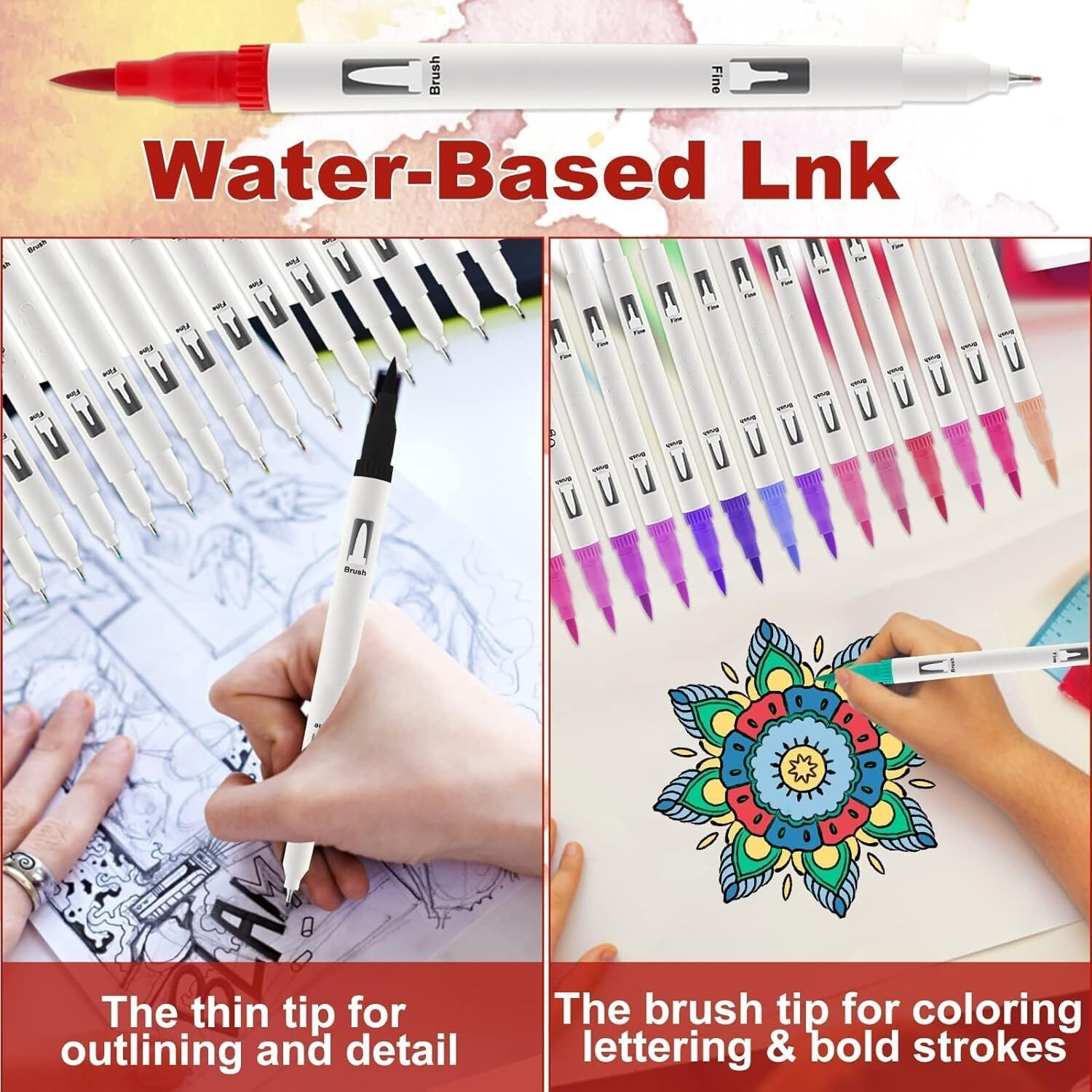 SUPER TOY 60 Shades Dual Tip Brush Marker Fineline Color Pens Set for Coloring Calligraphy Double Sided Art Markers for Kids Adult Artist, Journal, Doodling, Writing, Coloring Books
