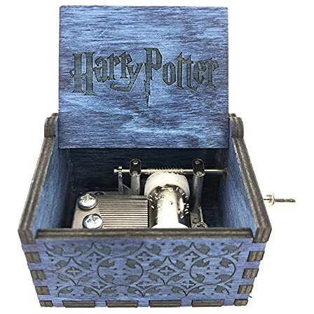 EITHEO Wooden Music Box Antique Carved Hand Crank Theme Music