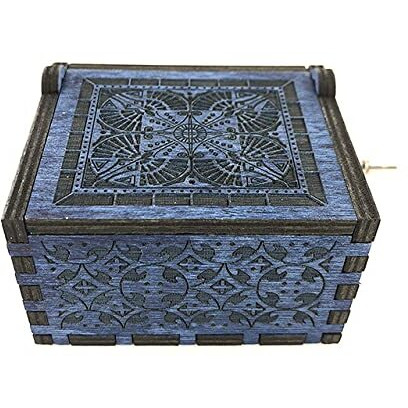 EITHEO Wooden Music Box Antique Carved Hand Crank Theme Music