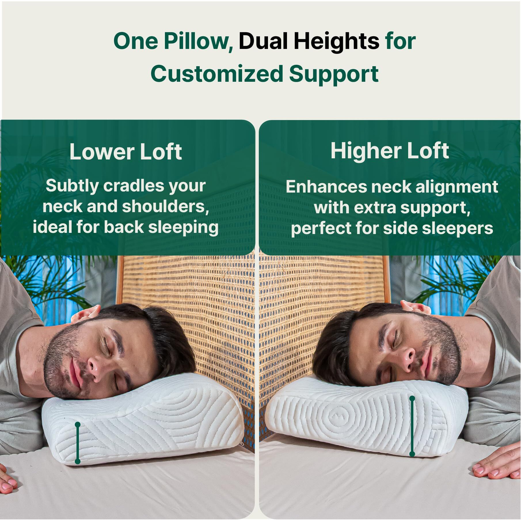 The White Willow Pillow Set of 2 Cervical Orthopedic Memory Foam Cooling Gel Extra Small Size Contour Neck Support Sleeping Bed Pillow with Removable Zip Cover (18.5 L x 10.5 W x 2.9 H) -White
