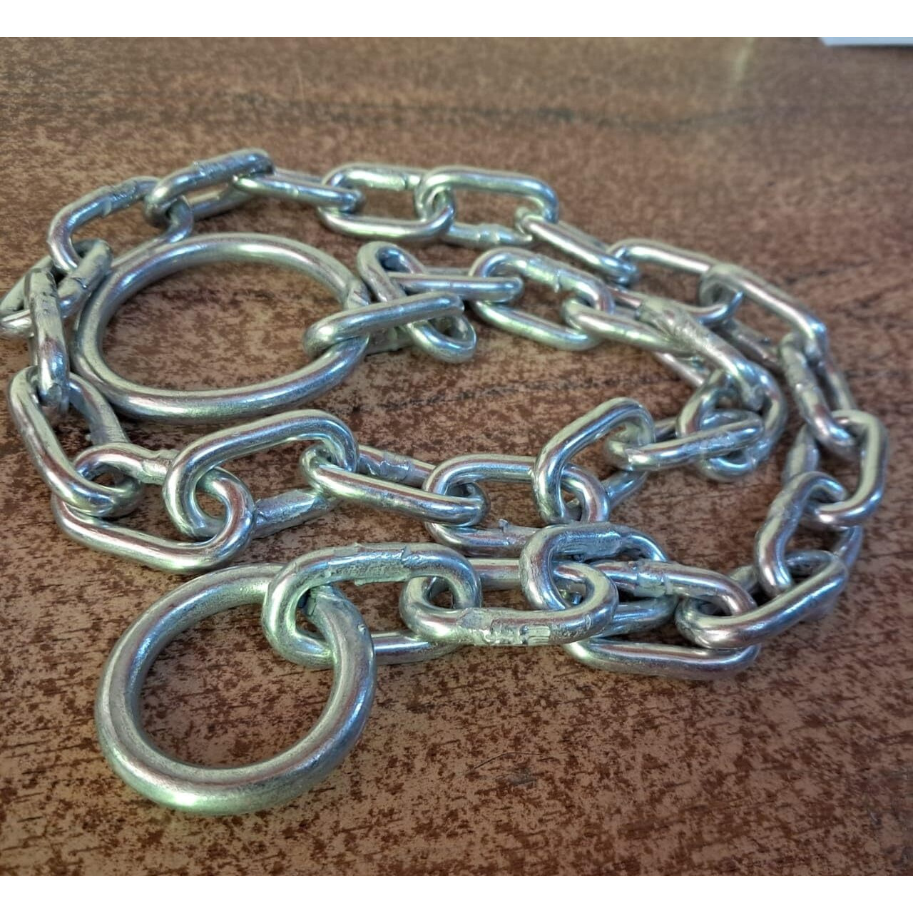 Q1 Beads 2 Feet Metal Lock Chain Strong & Heavy Duty Made in 6 mm Rod 200 KGS Capacity for Travel & Safety, Garden Swing/Playing Jhula Chain with 2 Pcs. S Hooks (Silver)
