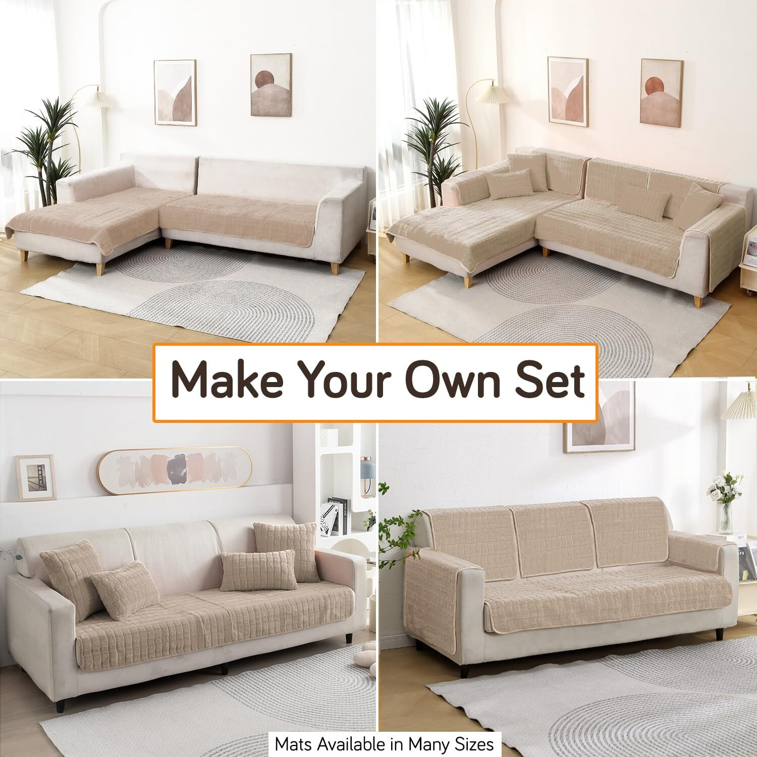 HOKIPO Premium Plush Anti Slip Sofa Mat, 90(D) x 150(L) cm, Green (AR-5034-GRN)