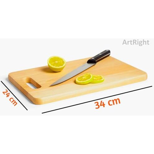 ArtRight Large Natural Bamboo Wood Chopping Cutting Board for Kitchen Vegetables, Fruits & Cheese, BPA Free, Eco-Friendly, Anti-Microbial (34 x 24cm)