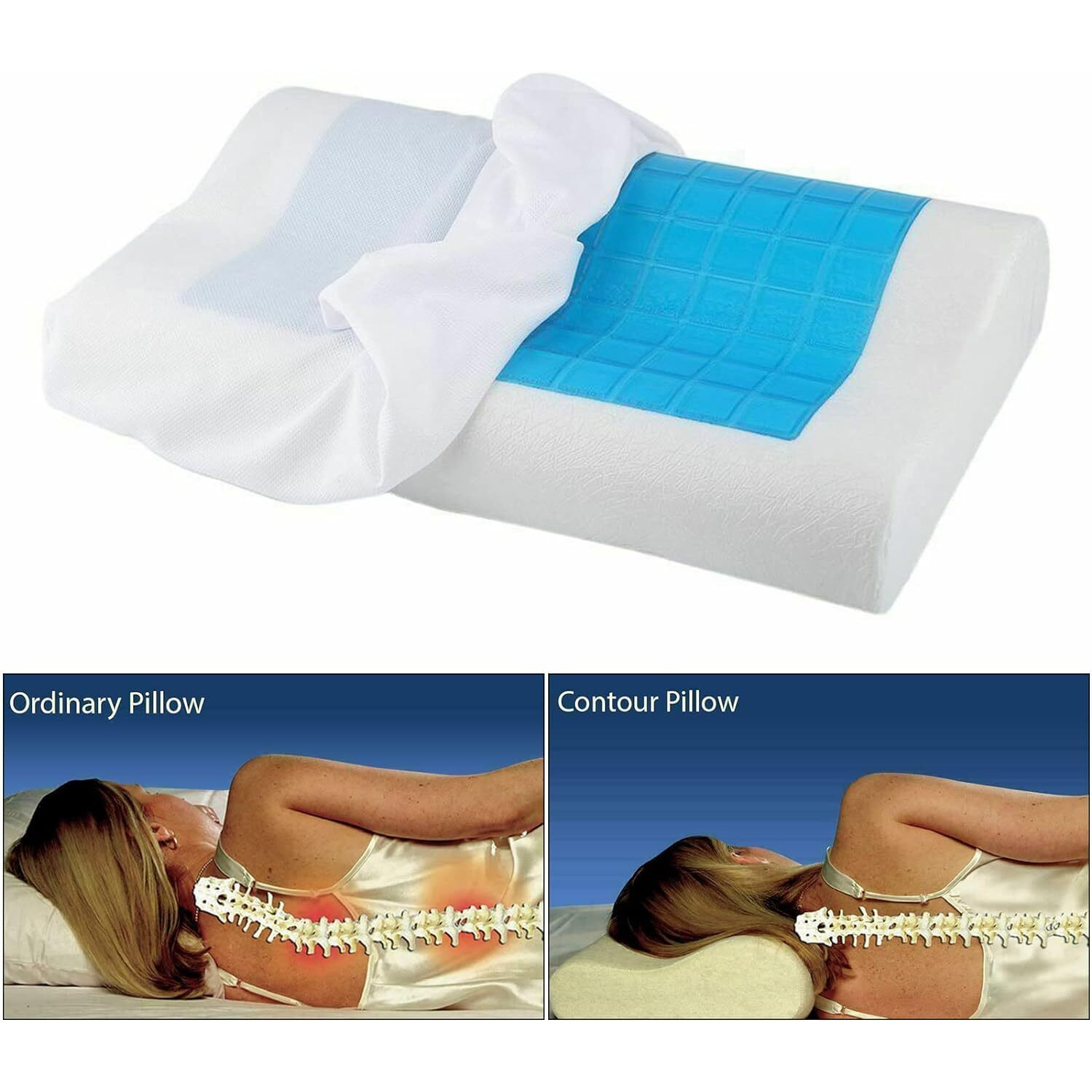 Orthopedic Cervical Pillow for Neck and Shoulder Pain Relief Ergonomic Memory Foam Pillows for Sleeping Ideal for Chronic Neck Pain & Spinal Alignment Spondylitis & Contour Pillow (Design 5)