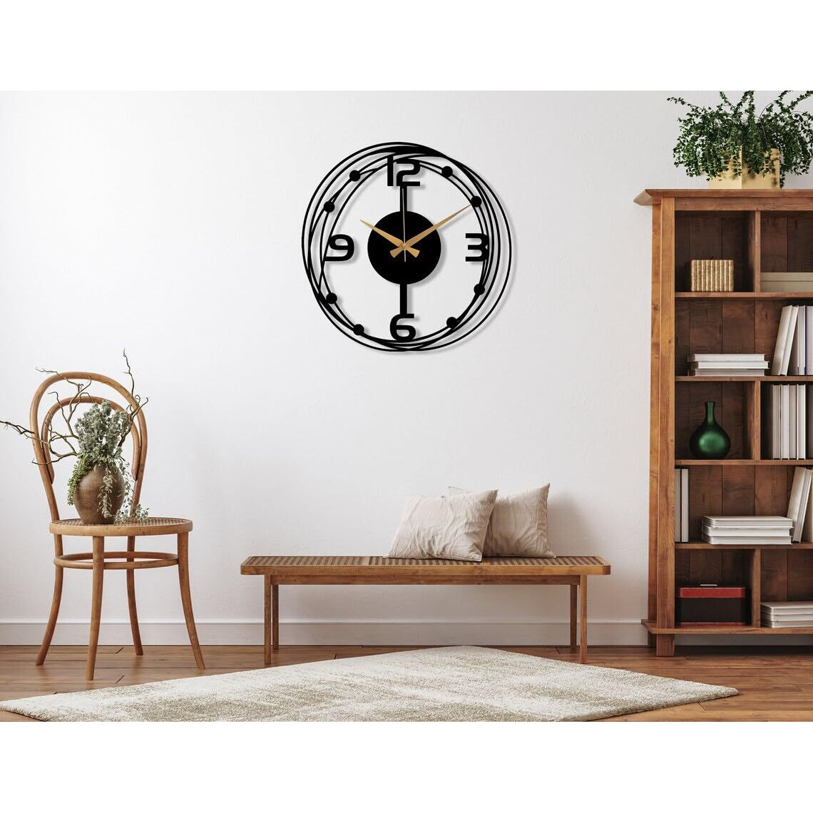 AVVIC MART Antique Metal Analog Wall Clock for Home | Big Size Modern Decorative Wall Watch for Home (Style 17)