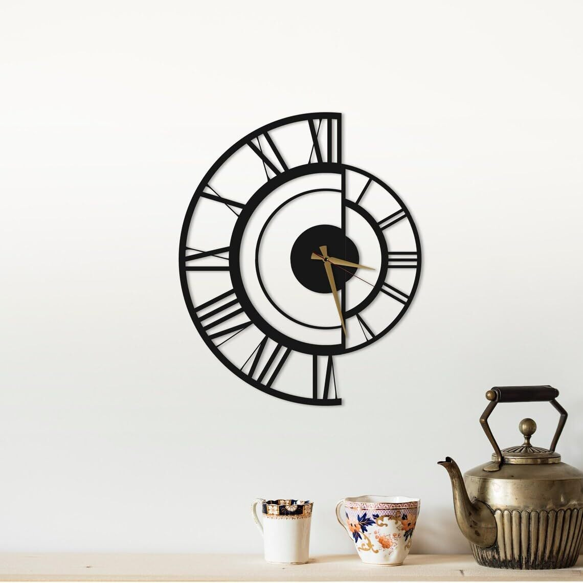 AVVIC MART Antique Metal Analog Wall Clock for Home | Big Size Modern Decorative Wall Watch for Home (Style 13)