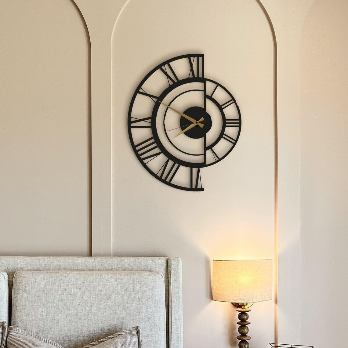 AVVIC MART Antique Metal Analog Wall Clock for Home | Big Size Modern Decorative Wall Watch for Home (Style 13)