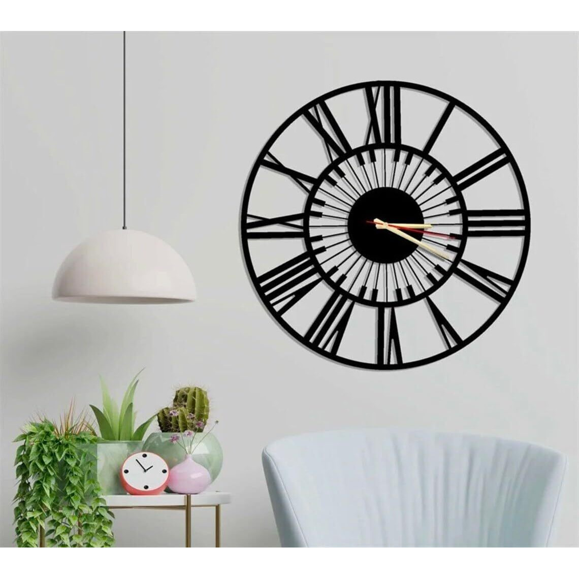 AVVIC MART Antique Metal Analog Wall Clock for Home | Big Size Modern Decorative Wall Watch for Home (Style 16)