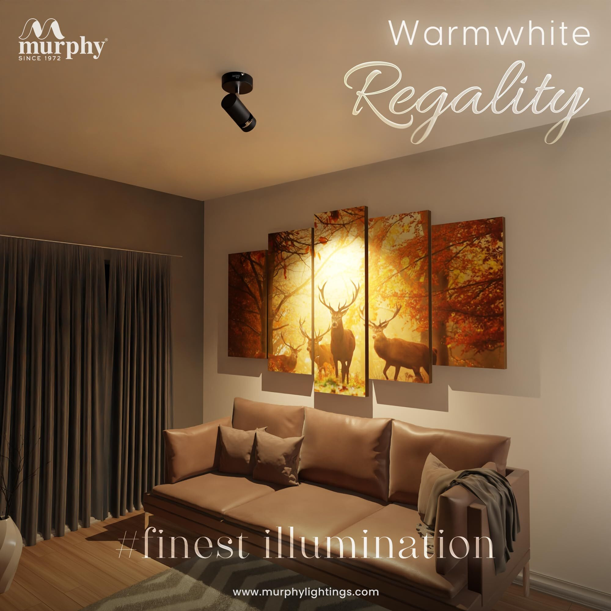 Murphy 6W Adjustable Black Aliminum LED Wall COB Surface Mounted Spot Light with 2 Years Warranty (Warm White, Pack of 2)