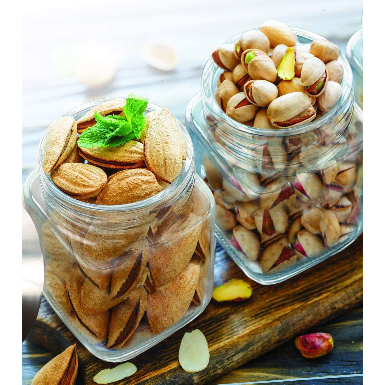 CLOUDMART Piramal 12 piece Black Lid Glass Container Square Jars||Pantry,Snacks,Masala,Honey,Pickles,Cookies,DryFruits,Coffee Beans Storage||Premium Look||BlackColorPlastic Lid (Candy Jars)(800ml)