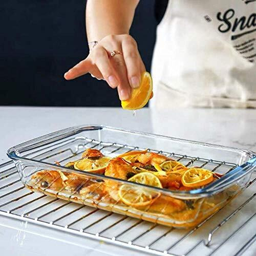 Femora Borosilicate Glass Rectangle Baking Dish Microwave Oven Safe, 1000 ml, 1600 ml, Set of2