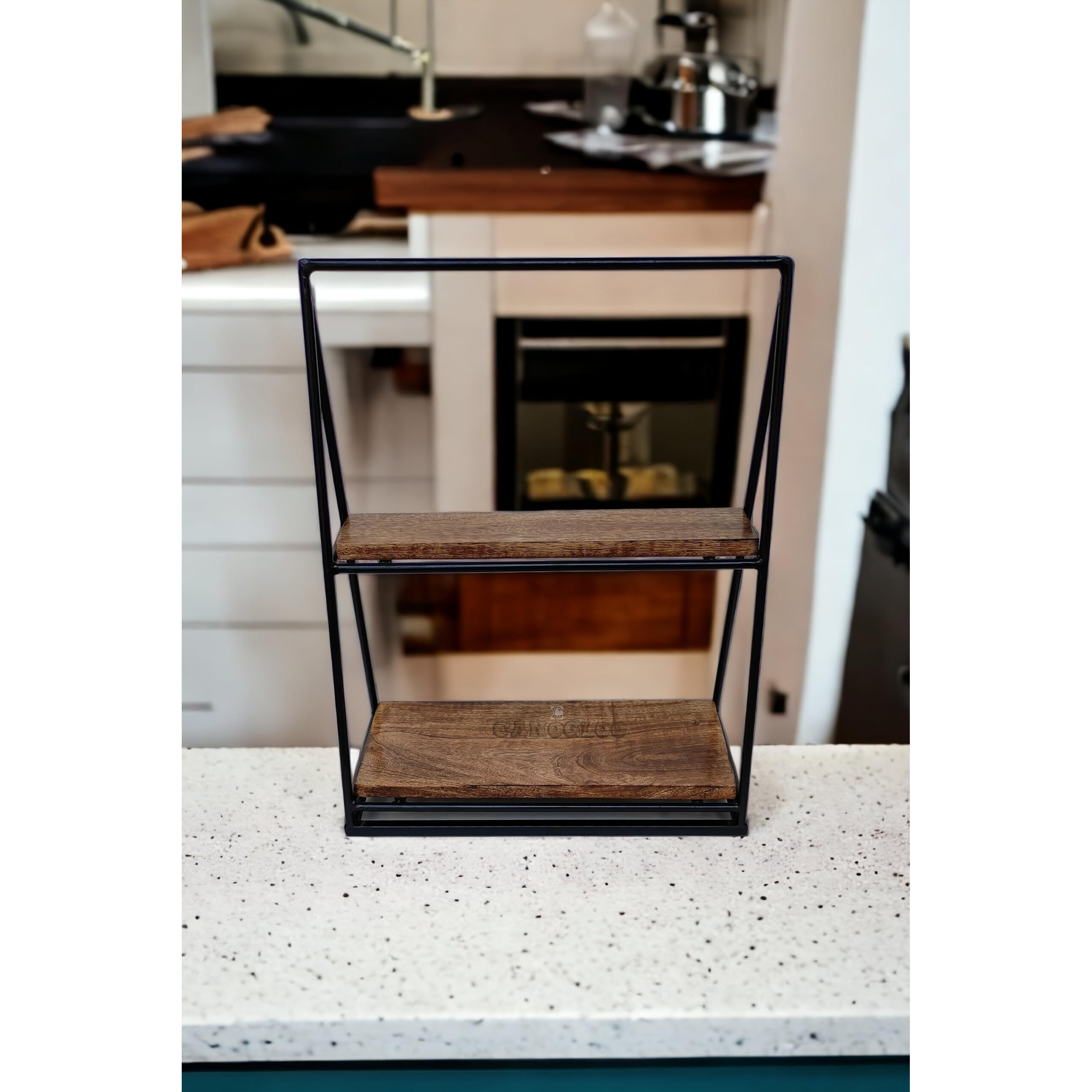 Desire Shop Wall Shelf, Heart Shaped Floating Shelves Wooden Modern Retro Bookshelf for Home Living Room Bedroom Display Rack (Black 1 2 Tier)