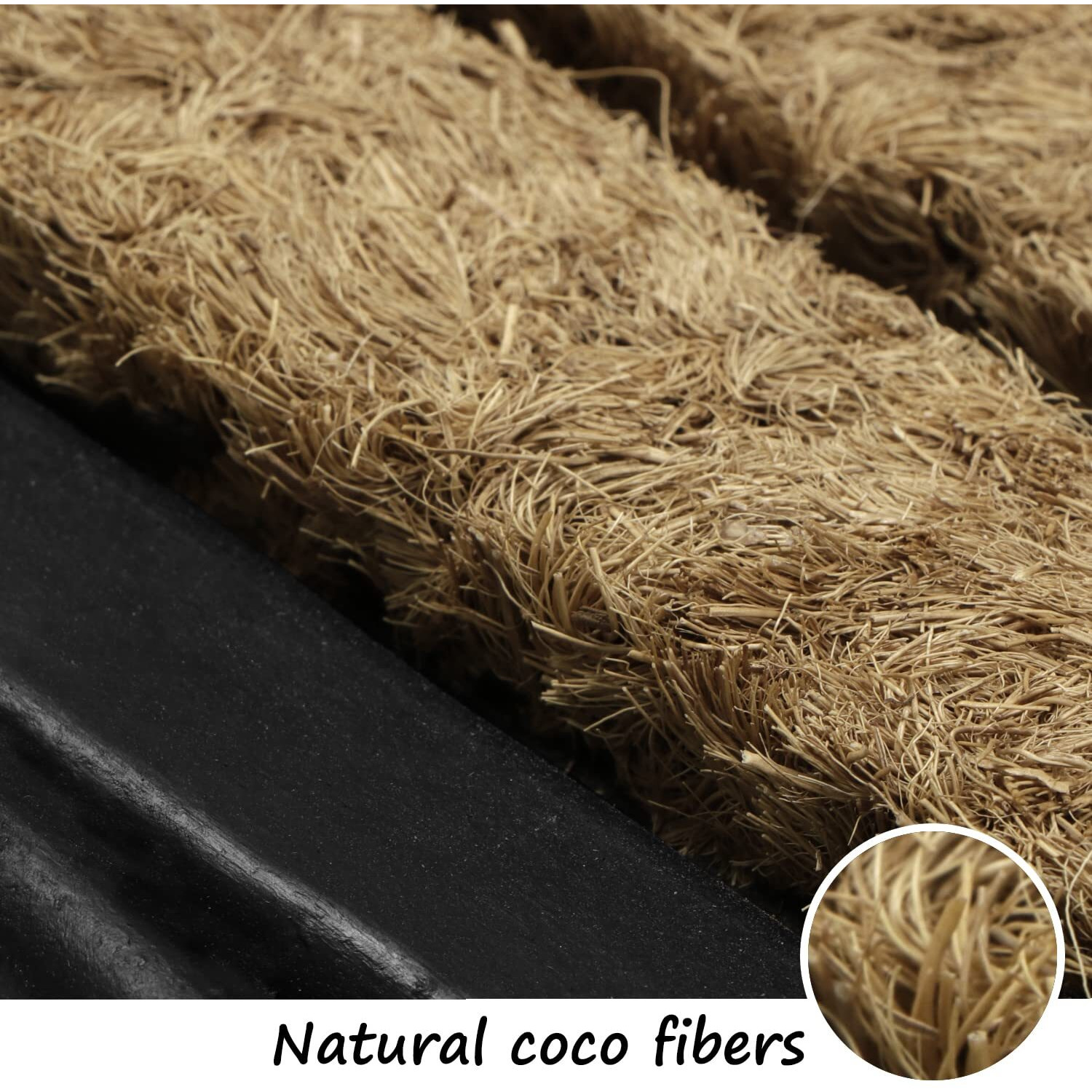 HOKIPO Outdoor Rubber Coir Grill Doormat, Rectangle, 45x75 cm (IN-501)