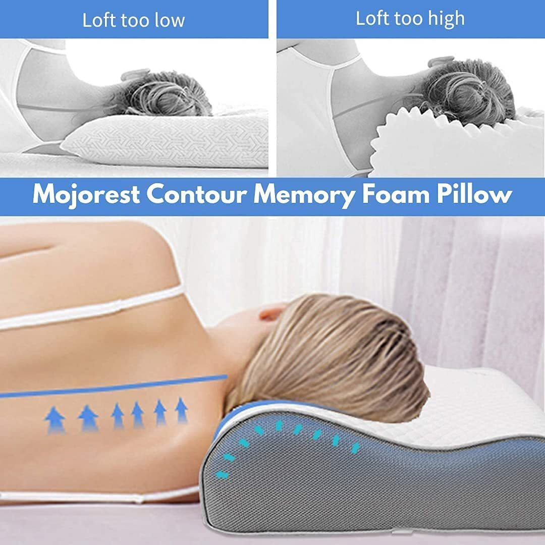 Orthopedic Cervical Pillow for Neck and Shoulder Pain Relief Ergonomic Memory Foam Pillows for Sleeping Ideal for Chronic Neck Pain & Spinal Alignment Spondylitis & Contour Pillow (Design 3)
