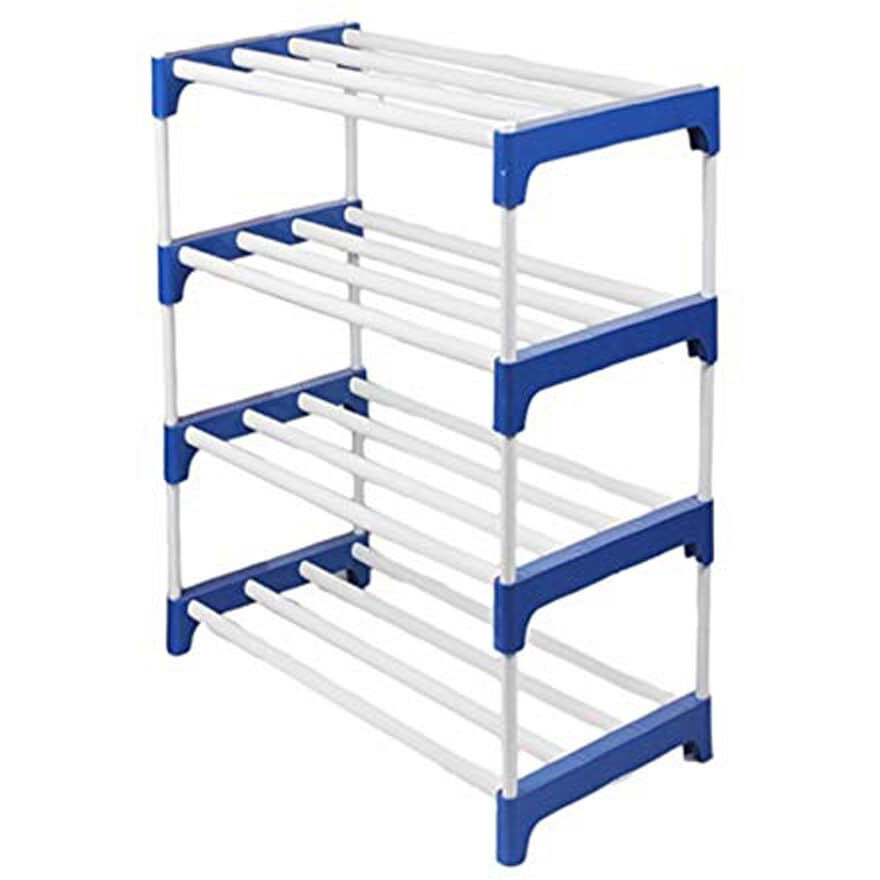 LOTSPEK 4 Layer Bookshelf for Home Library, Book Stand| Book Rack for Study Room| Book Stand Shelf 4 Layer Metal Rack (Big Shoe Rack Black) Bookcases