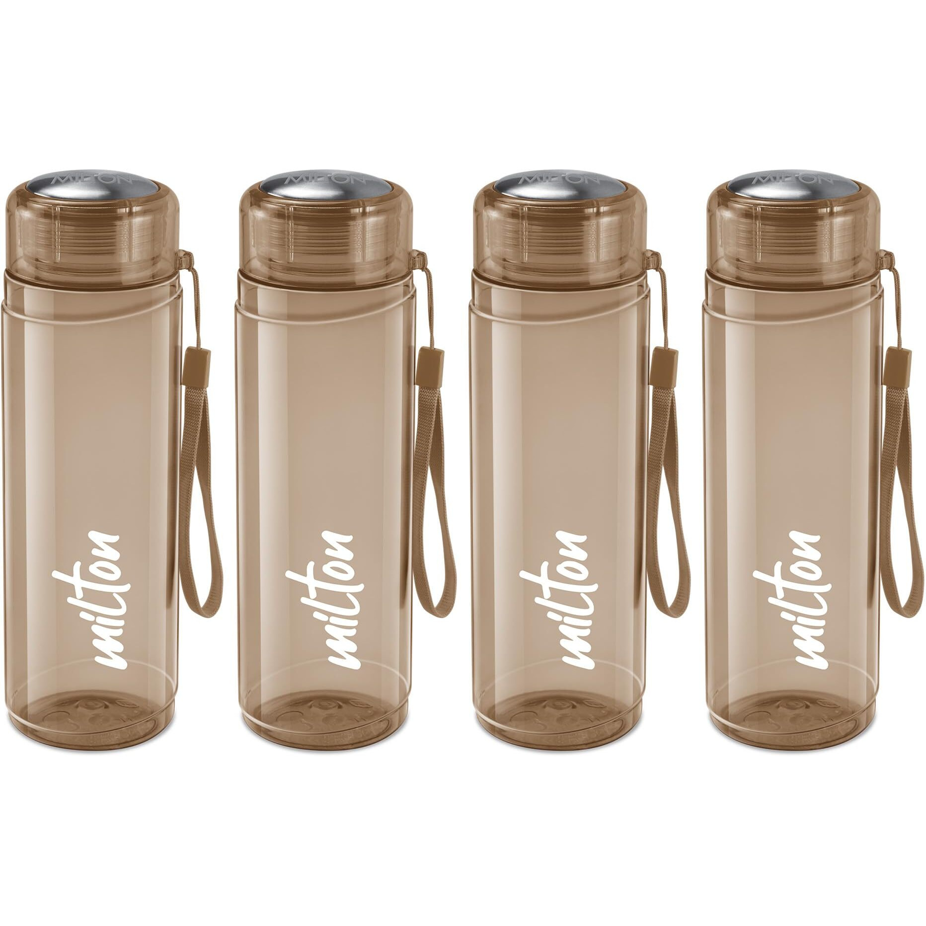 Milton Hector 1000 Pet Water Bottle, Set of 4, 1 Litre Each, Brown