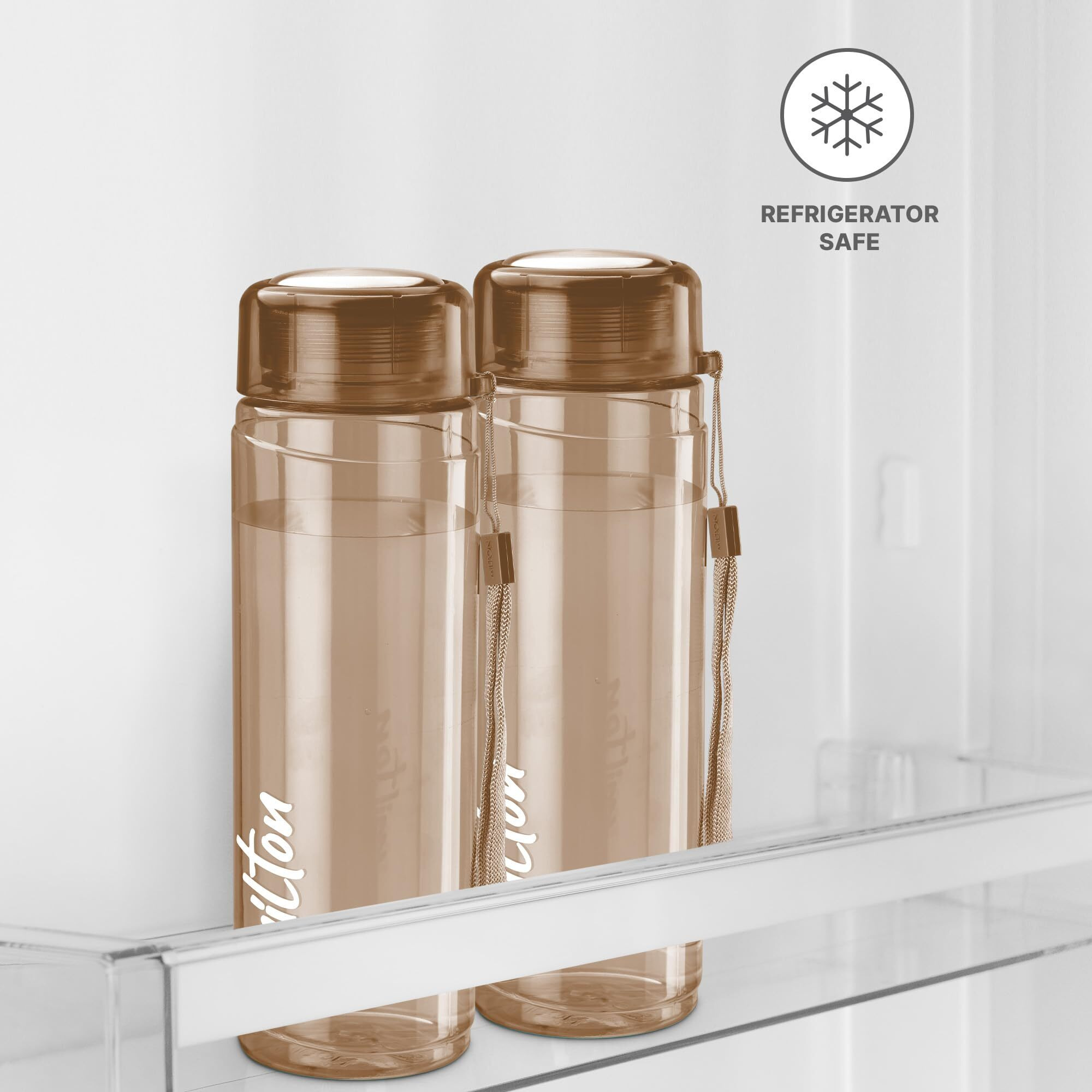 Milton Hector 1000 Pet Water Bottle, Set of 4, 1 Litre Each, Brown