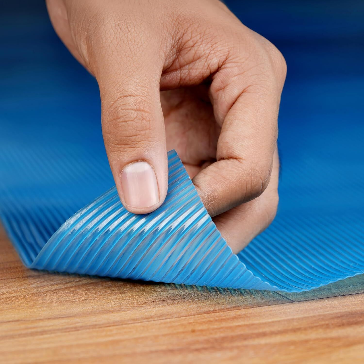 Ash & Roh Kitchen Cabinet Liner Drawer Mat Desk Shelf Pad PVC Anti Slip Lining Mat for Drawer Liner Mat for Bedroom Wardrobe Cabinet and Kitchen Place mats (Dark Blue, 45 CM x 500 CM)
