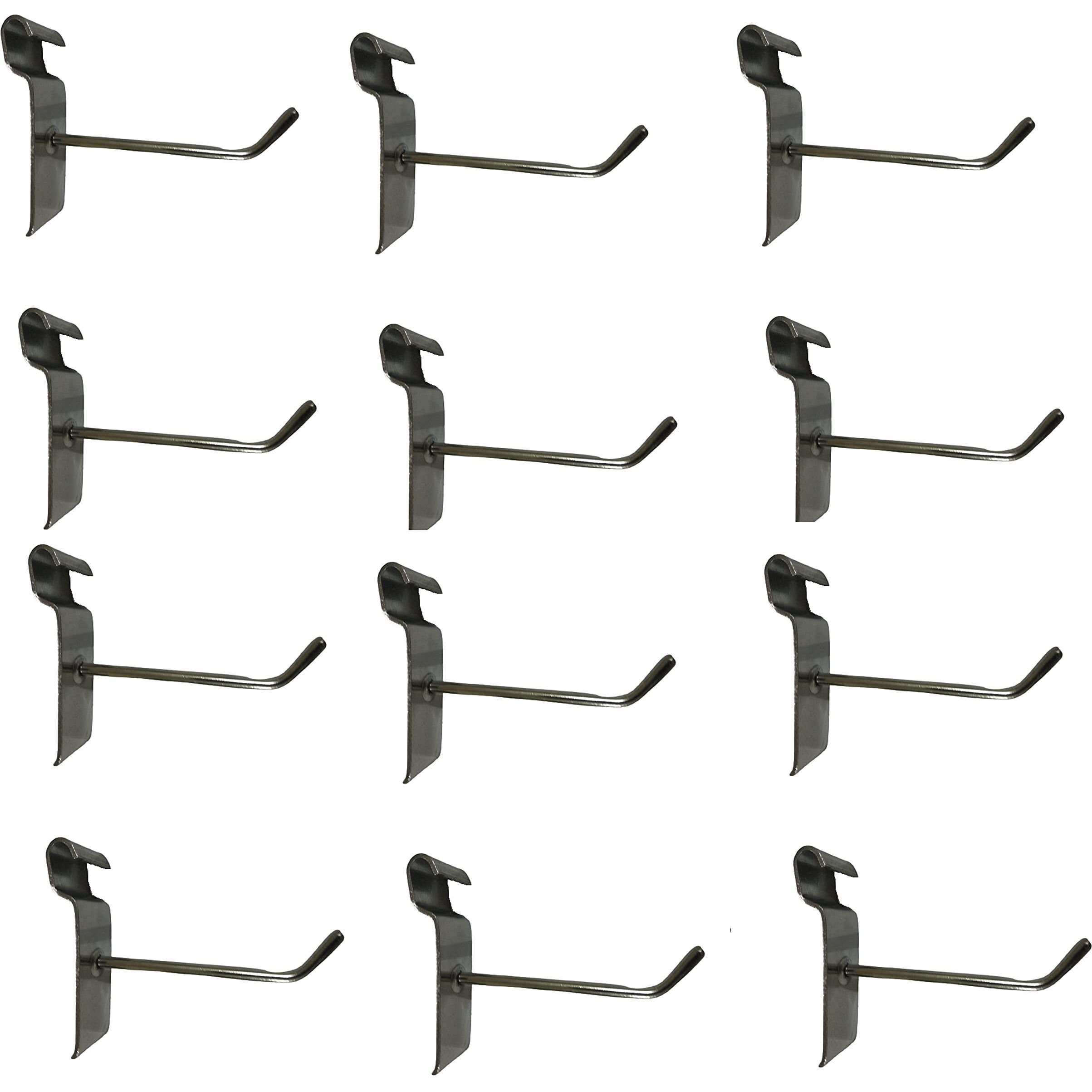 Q1 Beads 12 Pcs 4 Stainless Steel Gridwall Panel Display Hook Hanger for Grid Shelf Hook Grid Mount, Grid Panel Hooks, Showroom, Mobile Shop (4 Inch) Pack of 12