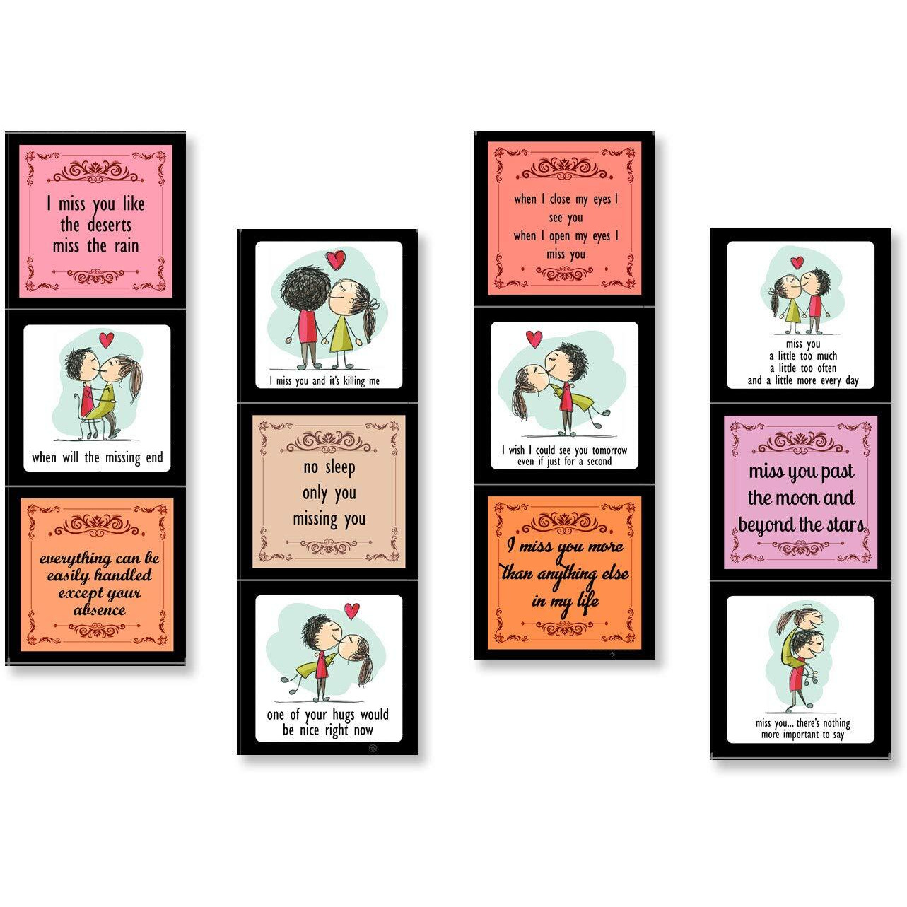 exciting Lives - Missing You Message Box - Gift for Birthday, Anniversary, Valentines Day, Christmas Day - for Girlfriend, Boyfriend, Husband, Wife - 8 x 8 x 2.5 cm